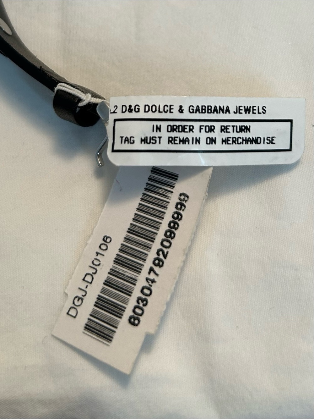 Dolce & Gabbana Womens black Leather Cuff Adjustable Bracelet w/ Silver D&G Logo - Picture 8 of 11